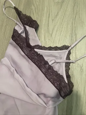 Old Navy Lace-Trim Satin Cami in Dusty Mauve with Black Lace thumbnail 2