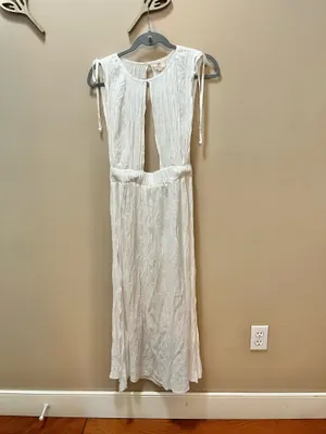 Sheer White Maxi Dress/Coverup Size Medium thumbnail 11