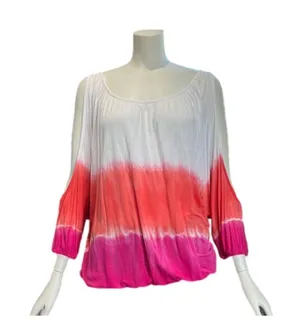 Vintage Havana Tie Dye Ombre Cold Shoulder Top Small thumbnail 1