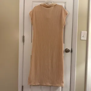 SheIn Cream Midi Fleece Texture Collared Dress Small thumbnail 3