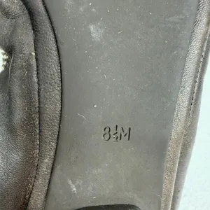 Tory Burch Sz 8.5 Gabby Ballet Flats Gun Metal Leather Gold‎ Cap Toe Logo Shoes thumbnail 11