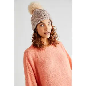 Confetti Cable Pom Beanie thumbnail 2