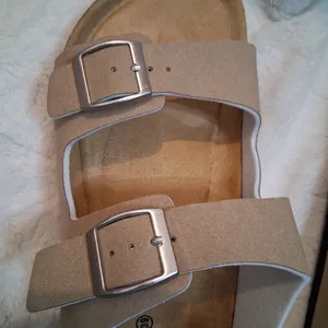 NEW Torotto Beige Double-Buckle Cork Sandals Women Size 8 Men Size 6.5 Cushioned thumbnail 2