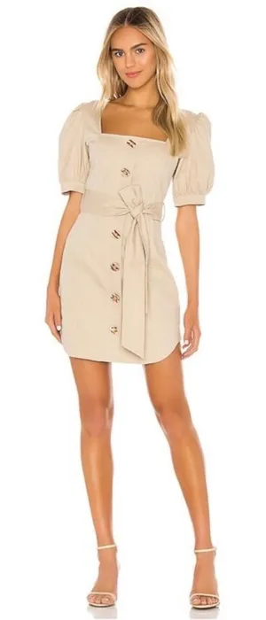 Elliatt x REVOLVE Vanessa Dress Sand sz S, Puff Sleeve, Quiet Luxury Mini thumbnail 1
