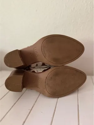 MIA Cow Print Western Ankle Booties Brown White Block Heel Size 8 thumbnail 4