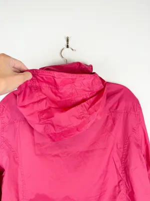 LL Bean Women’s Pink Lightweight Stowaway Hidden Hood Windbreaker Jacket L/XL thumbnail 8
