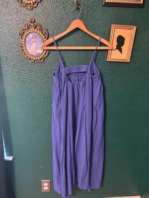 Madewell Blue Linen Viscose Midi Dress Sz Small thumbnail 2