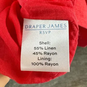 Draper James RSVP Squareneck‎ Puff Sleeve Linen Blend Dress in Red Size Small thumbnail 5