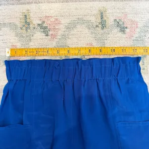 Aritzia Womens Silk High Rise Shorts Size XS Blue Nautical Resort Vacation thumbnail 5