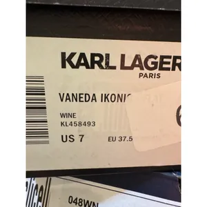 Women's KARL LAGERFELD PARIS Vaneda Ikonic‎ Smoking Flat Loafers Wine Size 7 thumbnail 8