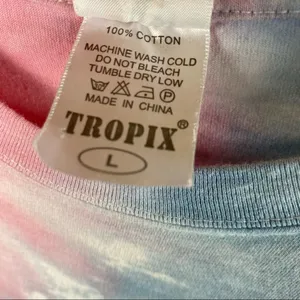 90’s Tropix Large Jamaica Yin Yang Pastel Tie Dye Tee Surf Beach Cali thumbnail 5