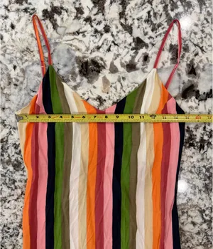 Reformation Jaxon Dress Striped Rainbow Midi 0 thumbnail 8