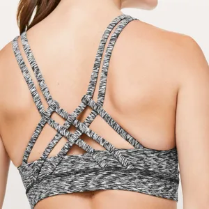 Lululemon Energy Bra Strapped Spaced Out Space Dye Black White Sports Bra Size 6 thumbnail 2