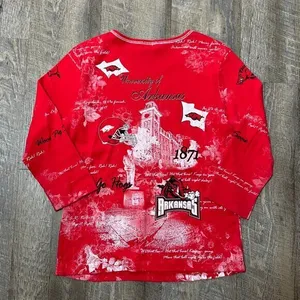 Vintage 90s Arkansas Razorbacks Graphic Retro 3/4 Sleeve Top Womens Medium‎ thumbnail 6
