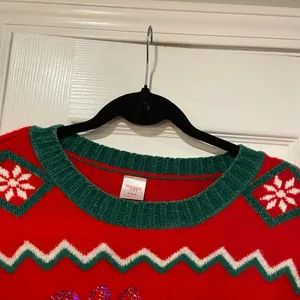 Holiday Time Size S Merry Christmas Embellished Sequin Crew Neck Ugly Sweater thumbnail 3