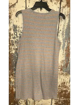 Vintage American Eagle Striped tank dress size Large gray with orange stripes thumbnail 4
