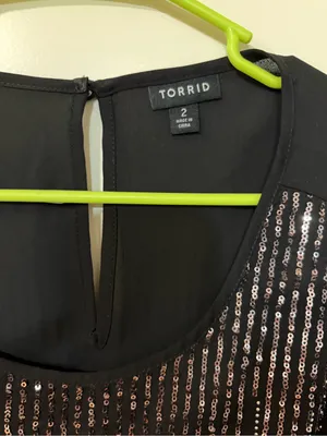 torrid Black Scoop Neck Sequin Tunic with Rose-Gold Accents thumbnail 4