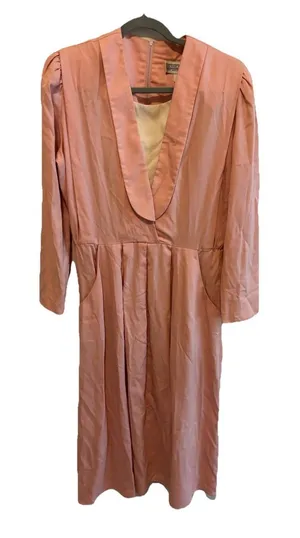 Vintage Jessica Howard by Mitchell Rodbell Pink Cotton Maxi Dress Cottagecore L‎ thumbnail 1