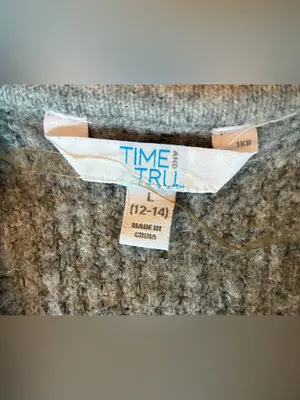 Time & Tru Cozy Open-Front Gray Women's Cardigan Sweater Size Large thumbnail 2