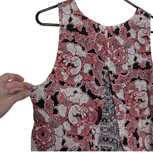 Lucky Brand Womens S Floral Paisley‎ Tank Top Coral Cream Boho Peasant Festival thumbnail 12