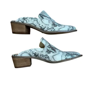 Chinese Laundry Snakeskin Pointed Toe Low Block Heel Mule Slides 7.5 thumbnail 5