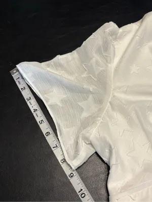 Nicole Miller Women's V-Neck Flutter Sleeve Star Print Ivory Sz. 16 NWT thumbnail 13