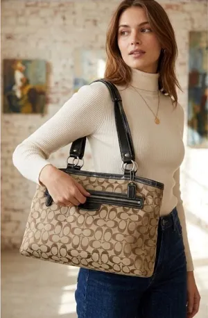 Coach Y2K Brown and Black Signature Tote thumbnail 1