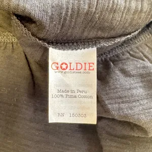 Goldie Black 100% Pima Cotton Ruffle Camisole‎ Tank Top Small Made in Peru thumbnail 6