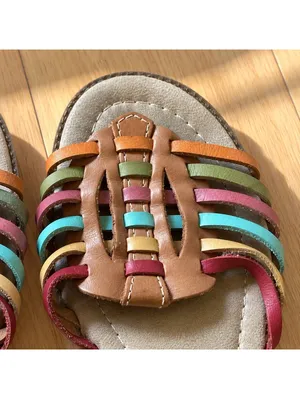 Montego Bay Club 8.5 Multicolor Woven Leather Huarache Slingback Sandals thumbnail 2