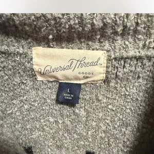 Universal Thread Geometric Zip Cardigan Sweater Heather Gray Black L thumbnail 3
