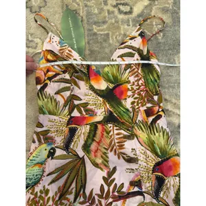 Farm Rio Into the Jungle Mini Dress Tropical Print, XS Linen $190 NWT thumbnail 14