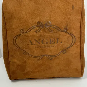 Victoria's Secret Angel Brown Faux Suede‎ Tote Bag Trellis Lining Vintage Y2k thumbnail 9