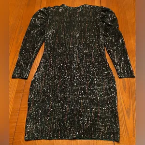 ZARA Sequin Puff Long Sleeve Special Limited Edition Emerald Green &‎ Gold Dress thumbnail 16