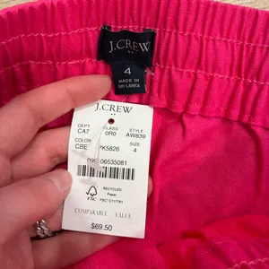 NWT J. Crew Women’s Linen Cotton Blend Drawstring Pant Hot Pink Size 4 thumbnail 5