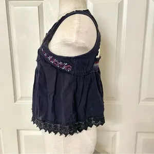 Free People embroidered beaded tank top thumbnail 3