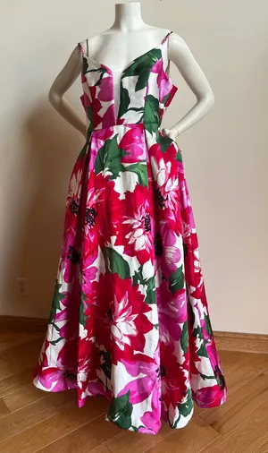 B. Smart Floral Prom Dress - Spaghetti Straps quinceañera with crinoline thumbnail 1