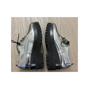 ALDO Silver Metallic Lug Sole Oxford Shoes Women’s 6.5 Platform Lace Up thumbnail 3