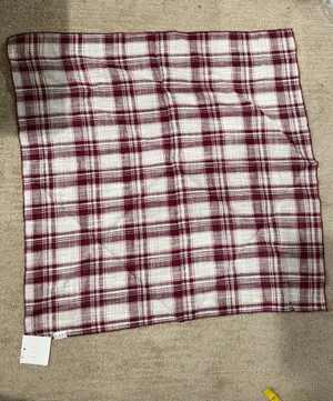Kaxi Burgundy and White Plaid Hair Bandana Scarf thumbnail 2