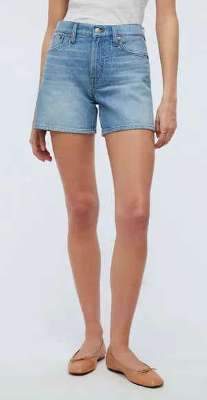 Madewell Light Blue High-Rise Denim Jean Shorts thumbnail 1