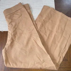 All:Row Knit Lounge Pants Size Large Brown Tan Wide Leg Cozy Minimalist thumbnail 1