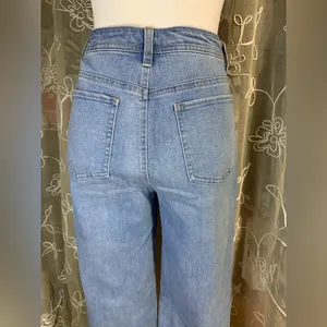Style and Co Straight Leg Distressed Denim Blue Jeans thumbnail 5