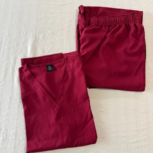 Women's Maroon Two Piece Scrub Set Size XL #260643 Red thumbnail 1