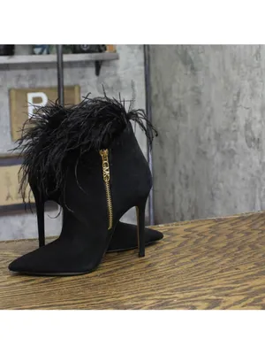 Michael Michael Kors Womens Whitby Feather Trim Pointed Toe Booties Black 5M thumbnail 7