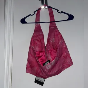 The Ragged Priest Pink Denim Halter beck top size 12 New with tags thumbnail 5