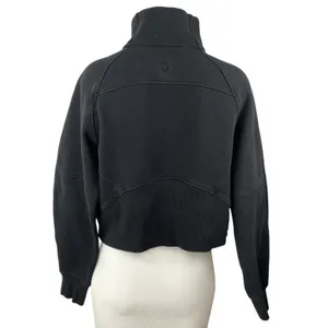 Lululemon Scuba Women's Black Oversized Half Zip Long Sleeve Sweatshirt Top Sz 6 thumbnail 2