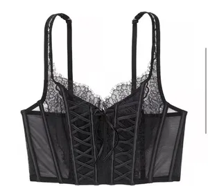 Victoria's Secret Corset Lace Bustier Black Top thumbnail 4
