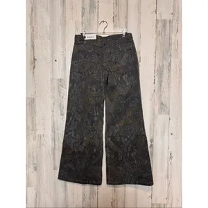 Refrain Los Angeles Printed Wide Leg Denim Pants Women’s Size 1/25 thumbnail 2