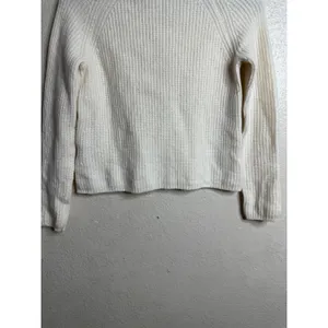 Jenni Kayne Cashmere Fisherman Sweater size XS Ivory Ribbed Crewneck thumbnail 9