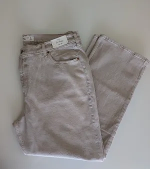 Abercrombie & Fitch The Baggy Low Rise Taupe Jeans Size 33 16 Regular NWT XL thumbnail 9