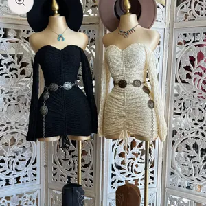 White lace mini dress thumbnail 2